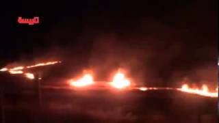 Homs   Talbiseh   3   Farmlands destroyed by FSA Saudi backed foreigners and still burning 24 5 2013