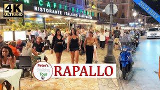 Rapallo Evening Italy 🇮🇹 - 2024 Summer - Walking Tour 4K50fps