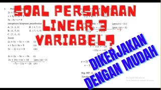 Latihan Soal dan Pembahasan Matematika SMA Persamaan Linear 3 Variabel