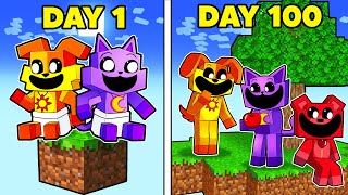 100 DAYS Skyblock as SMILING CRITTERS! (Minecraft)