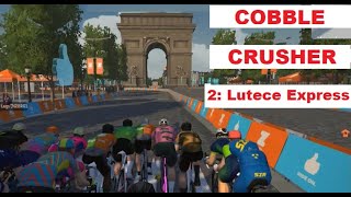 Strong EVO showing in Zwift Cobble Crusher race 2 Lutece Express (champs elysée reverse route)