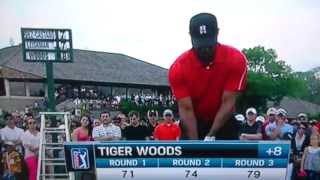 Tiger Woods Starts Final Round On 10th Tee