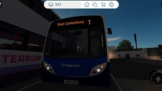 Roblox Canterbury and district bus simulator Episode 6, driving a Enviro 200 On bus route 1