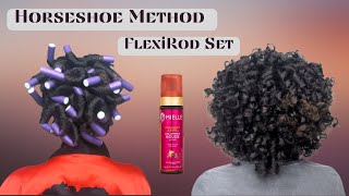 Horseshoe Method Flexi Rod Set On Stretched Hair Ft. Mielle