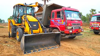 New Jcb 3dx Eco Xpert Backhoe Machine Fully Loading Mud In AMW Truck | Jcb Backhoe Loading Video