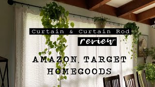 Curtain & Curtain Rod Review // Best Thermal Insulated Curtains from Amazon & DIY Dropcloth Curtains