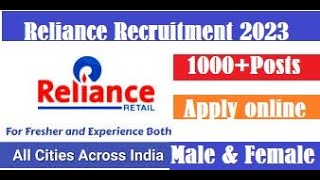 Reliance Retail Recruitment 2023 | Reliance jobs | Reliance job Vacancy | Timecareers