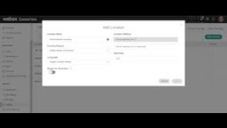 Webex Calling Creating a new location