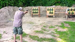 Chris Shooting is 40 Cal semi automatic.