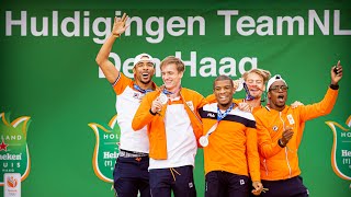 Huldiging Anouk Vetter, Emma Oosterwegel, Femke Bol en estafettemannen op TeamNL Olympic Festival