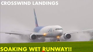 Great CROSSWIND LANDINGS at Schiphol Airport B767 & B777