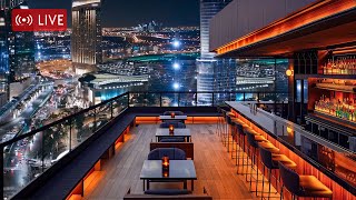 Late Night Rooftop Jazz Bar ~ Ethereal Jazz Melodies and Balcony Ambience for Relax, Study, Work