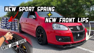 Golf MK5 GTI Tukar Spring Sport + Front Lips Maxton! Lowered Kasi 1 Jari Guys!