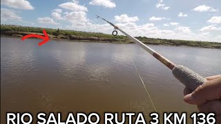 FUIMOS A CONOCER EL RIO SALADO X RUTA 3  dos días de pesca 🎣 mira como nos fue,laguna de monte