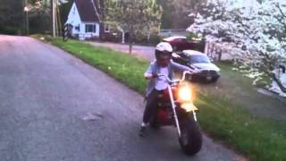 9yr old stages and launches mini bike like a pro