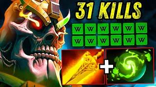 Insane Burst Damage Wraith King Radiance + Refresher Orb Builds 31Kills Dota 2