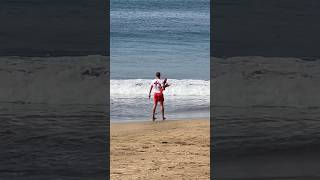 Rescue of drowning people at Las Canteras Beach, Las Palmas de Gran Canaria