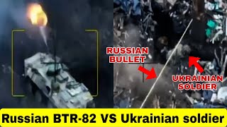 The 30 minute battle of the Russian BTR-82 against the Ukrainian soldier