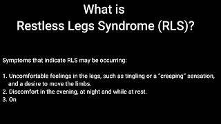 What is Restless Leg Syndrome