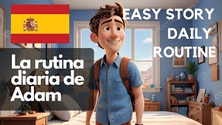 Learn Spanish 🇪🇸 " Easy Short Story "🇪🇸   " Daily Routine " Sentences  for beginners