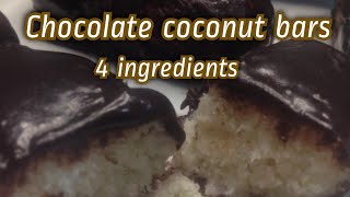 Chocolate coconut bars | Easy coconut bars | homemade coconut bars