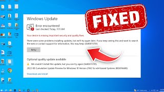 Windows 10 Pro 21H2 for x64 (KB5016616) Updates failing to install Error 0x80073701