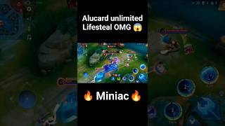 Alucard unlimited lifesteal 😱 | Alucard 1vs4 miniac 🔥 #mlbb #alucard #mobilelegends #divinetoogaming