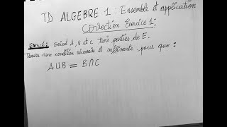 Correction exercice 1 TD ensemble et application