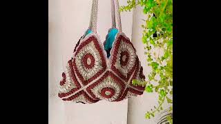 Granny square bag  #crochet #crochetpattern #grannysquare #crochettutorial #diy