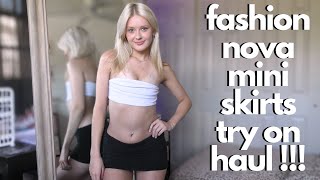 fashion nova mini skirt try on haul with mirror !!