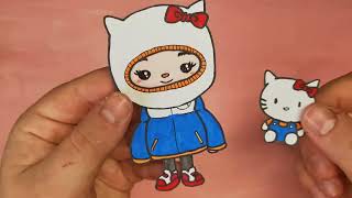 Toca Boca Hello Kitty Paper doll DIY #papercraft #paperdolls #tocaboca #hellokitty #kidsgames