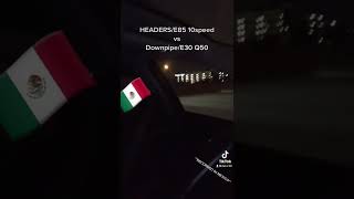 Q50 vs E85 10speed #shorts #race #mexico #5.0 #q50 #10speed #rollracing #mustang #vr30