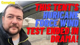 Watch the dramatic outcome as a tent undergoes a hurricane force wind test