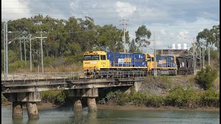 Aurizon and Pacific National Coal Trains at Gladstone Queensland.