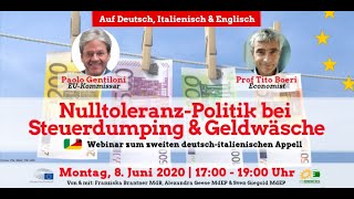 Italienische-deutsches Webinar: “Nulltoleranz-Politik der EU gegenüber Steuerdumping und Geldwäsche”