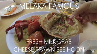 Delicious Cheese Prawn Bee Hoon & Fresh Milk Crab!! In Melaka!