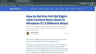 This is how to get the Windows 10 Right Click Options menu in WIndows 11 in 1 minute