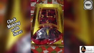 Clock make by Saree॥ Wedding tattoo designs॥