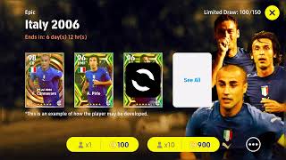 Italy Pack opening Try to get early Cannavaro Pirlo Totti #efootball23 #messi #neymar #viral