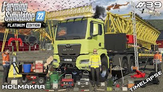 TRANSPORTING & BUILDING GIANT WOOD CRANE | Forestry ON Holmakra | Farming Simulator 22 | Episode 39