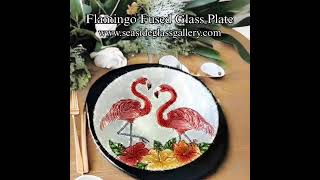 Fantastic Flamingo Fused Glass Plate