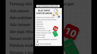 Lagu Pembelajaran Matematika NILAI TEMPAT BILANGAN