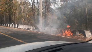 BURNING from Pai to Mae Hong Son Highway and Mountains are Completely Scourched Out