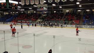 Powell River Kings celebrate Brett Roloson's goal against Nanaimo Clippers on January 18