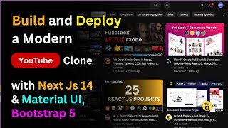 #4 Build and Deploy a Modern YouTube Clone Application in Next JS 14 with Material UI 5 | RapidAPI 🔥