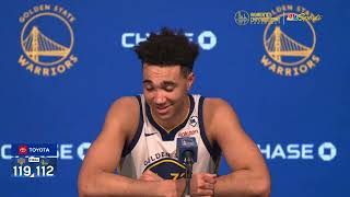 Trayce-Jackson Davis Postgame Interview | Golden State Warriors lose to New York Knicks 119-112