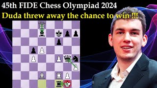 45th FIDE Chess Olympiad 2024  |  Jan Krzysztof Duda vs Valentin Dragnev