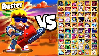 Buster VS Every Brawler !!! Bonnie 1v1 Ghost Station Brawl Stars