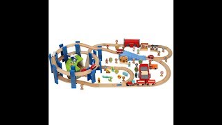 "Wooden Train Set & Wooden Train Tracks"- 120cm x 70cm Large Size Wooden Railway Rich Kits Scenes