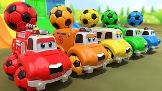 Baby Shark + Wheels On the Bus song - Soccer ball shaped wheels - Baby Nursery Rhymes & Kids Songs